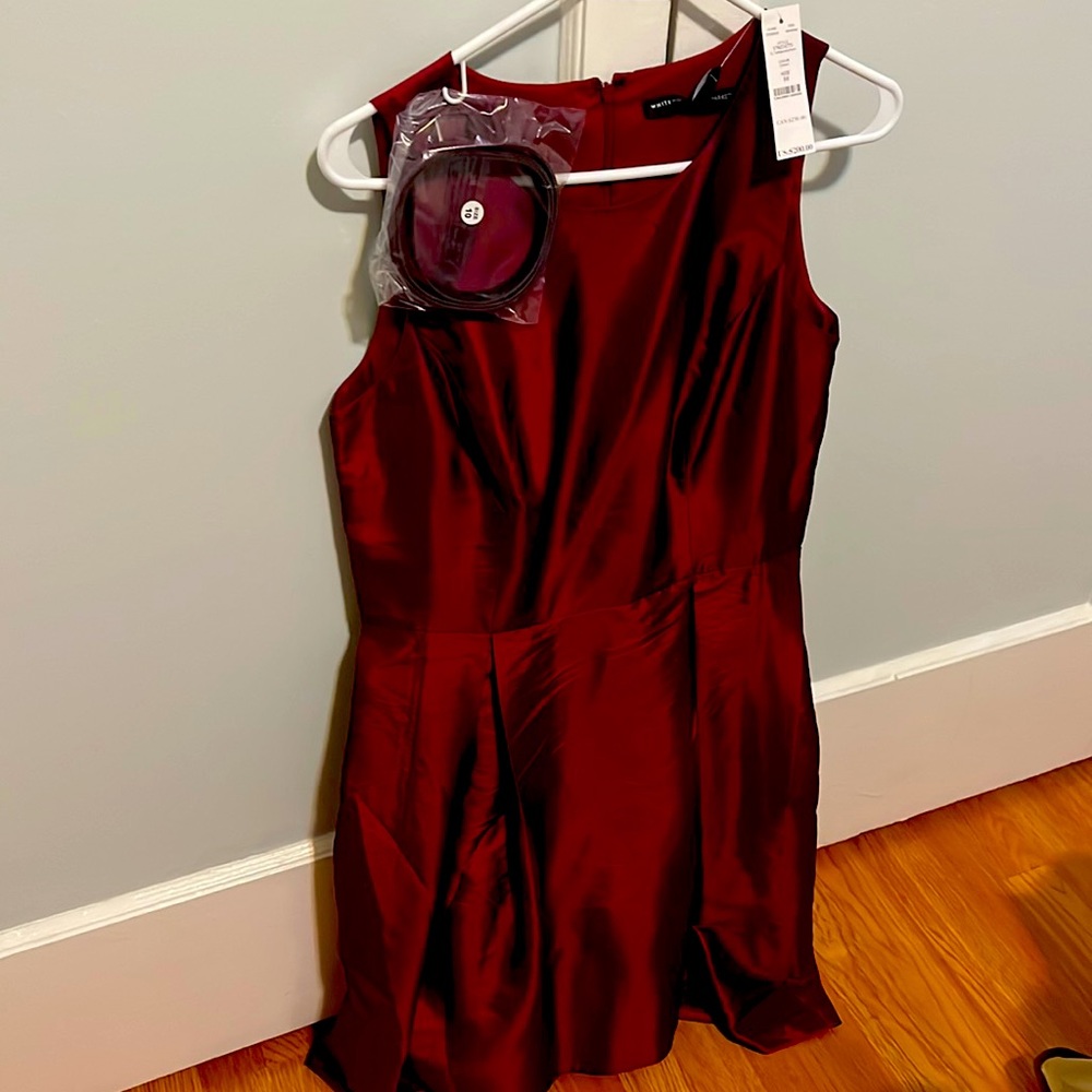 White House Black Market red taffeta dress